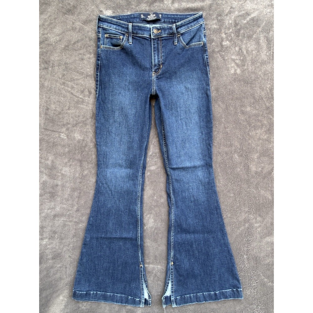 Hollister Women High Rise Vintage Flare Jeans 9L 29x34 Dark Blue Soft Stretch 03